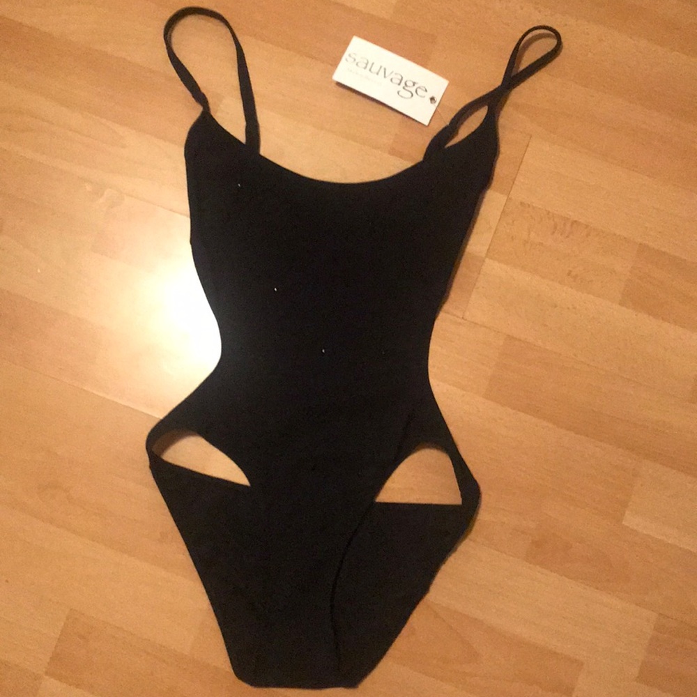 Sexy black beaded one pice swimsuit